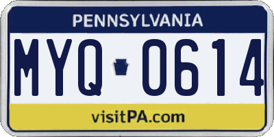 PA license plate MYQ0614