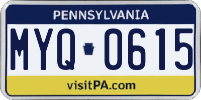 PA license plate MYQ0615