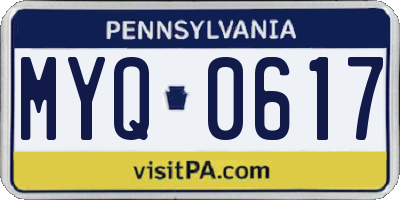 PA license plate MYQ0617