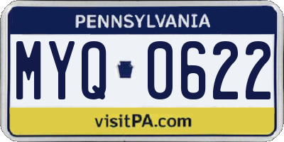 PA license plate MYQ0622