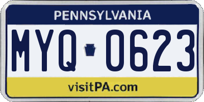 PA license plate MYQ0623