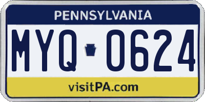 PA license plate MYQ0624