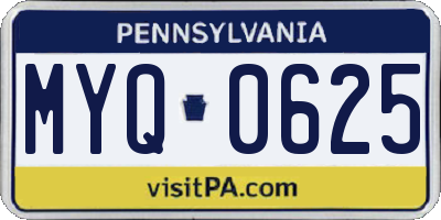 PA license plate MYQ0625