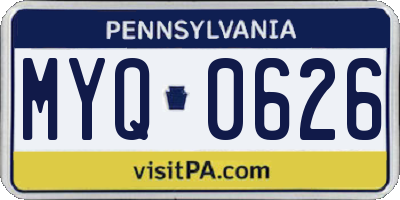 PA license plate MYQ0626