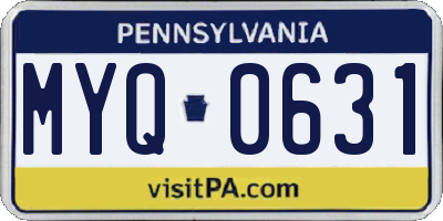 PA license plate MYQ0631