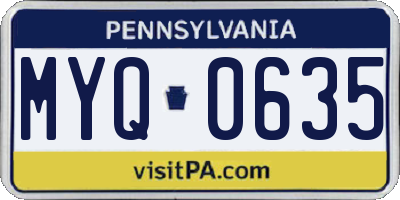 PA license plate MYQ0635
