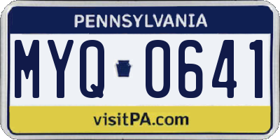 PA license plate MYQ0641