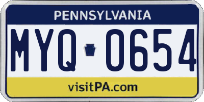 PA license plate MYQ0654