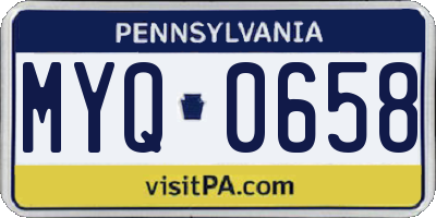 PA license plate MYQ0658