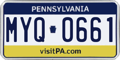 PA license plate MYQ0661