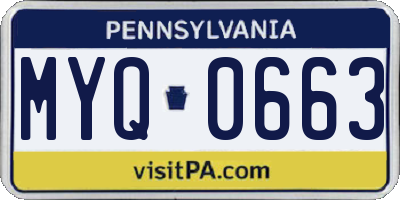 PA license plate MYQ0663