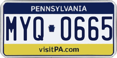 PA license plate MYQ0665