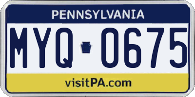 PA license plate MYQ0675