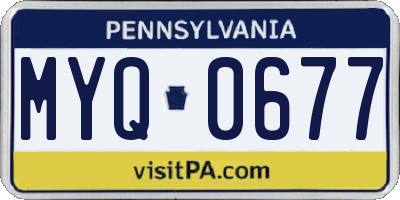 PA license plate MYQ0677