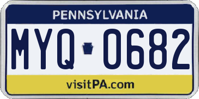 PA license plate MYQ0682