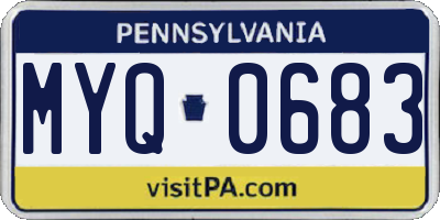 PA license plate MYQ0683