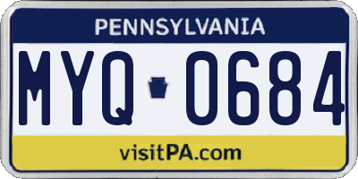 PA license plate MYQ0684