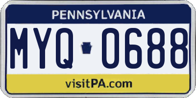 PA license plate MYQ0688