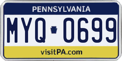 PA license plate MYQ0699