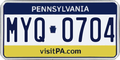 PA license plate MYQ0704