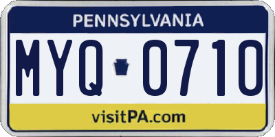 PA license plate MYQ0710