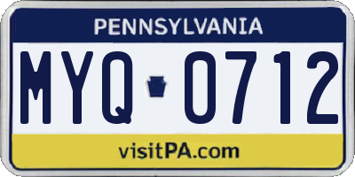 PA license plate MYQ0712