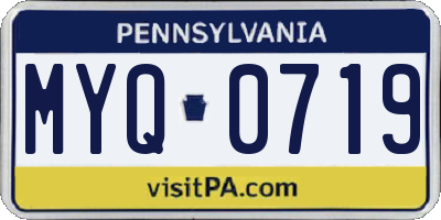 PA license plate MYQ0719