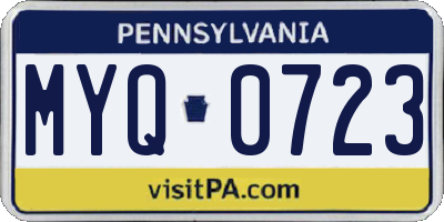 PA license plate MYQ0723