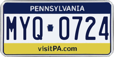 PA license plate MYQ0724