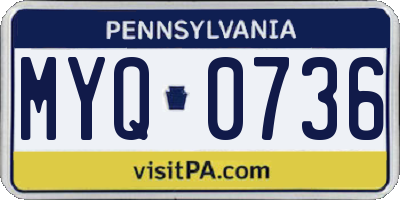 PA license plate MYQ0736