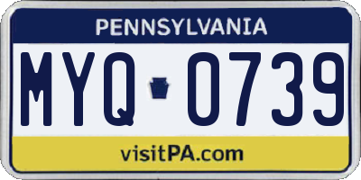 PA license plate MYQ0739