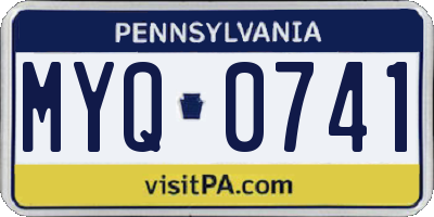 PA license plate MYQ0741