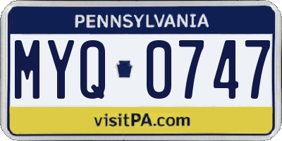 PA license plate MYQ0747