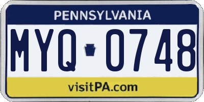 PA license plate MYQ0748