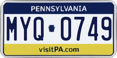 PA license plate MYQ0749