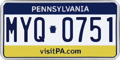 PA license plate MYQ0751