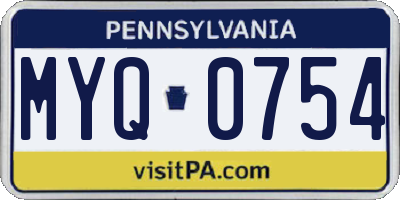 PA license plate MYQ0754