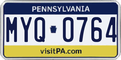 PA license plate MYQ0764