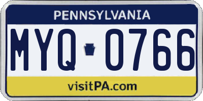 PA license plate MYQ0766