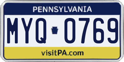 PA license plate MYQ0769