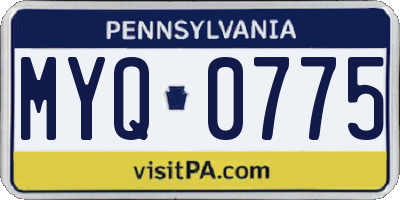 PA license plate MYQ0775