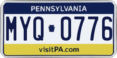 PA license plate MYQ0776