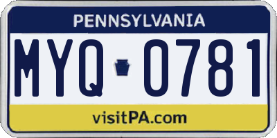PA license plate MYQ0781