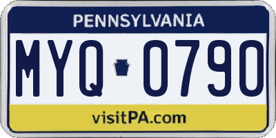 PA license plate MYQ0790