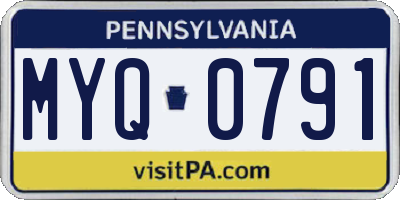 PA license plate MYQ0791
