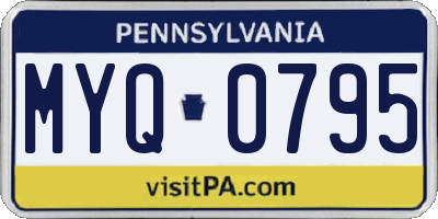 PA license plate MYQ0795