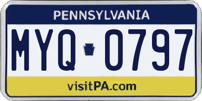 PA license plate MYQ0797