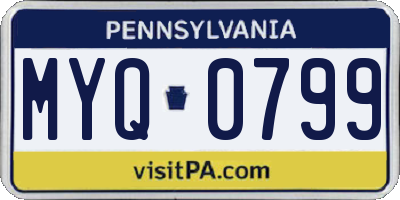 PA license plate MYQ0799