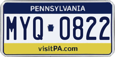 PA license plate MYQ0822