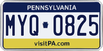 PA license plate MYQ0825